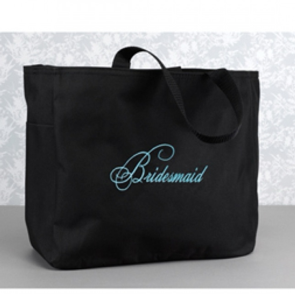 Black Canvas "Bridesmaid" Tote Bag - Wedding Accessory